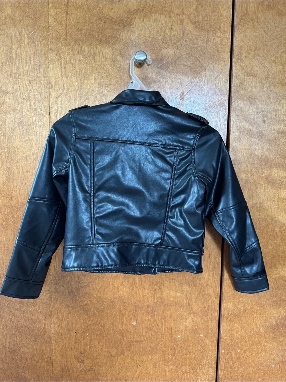 H&M Kids Black Faux Leather Moto Jacket